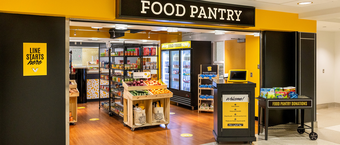 entrance to the food pantry in the iowa memorial union