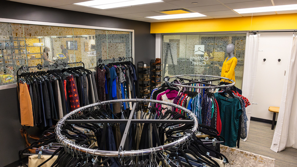 racks of clothing in the clothing closet location
